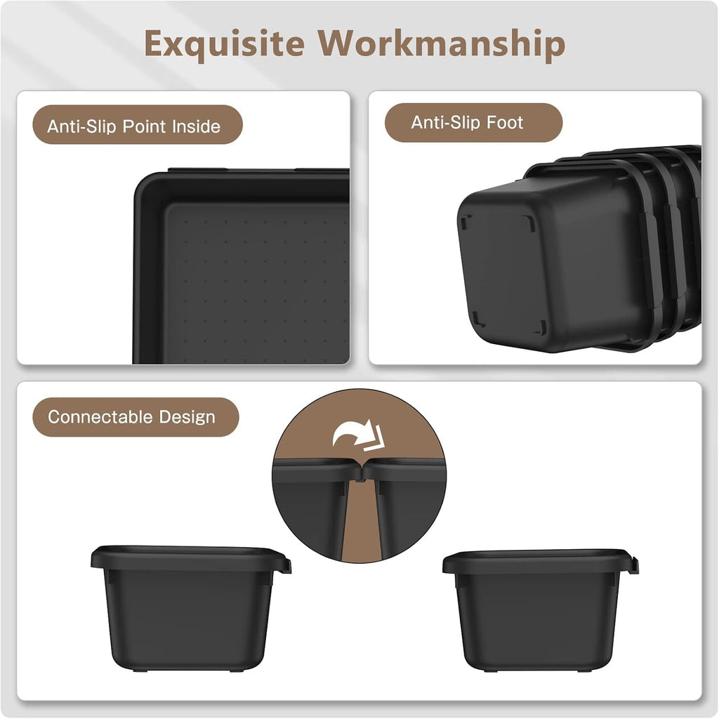 70 6 size tool box organizer tray divider set, black desk drawer organizer, garage organization and storage toolbox accessories rolling tool chest cart cabinet workbench small part - view 7