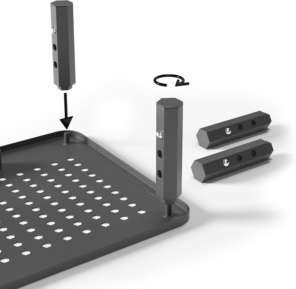 Back Saver Monitor Stand for Desk - 2 Pack Monitor Riser - Anti-Skid HD Hexagonal Steel Computer Stand - Free Cable Ties - Mesh Metal Computer Item Stand - Printer & iMac - view 4