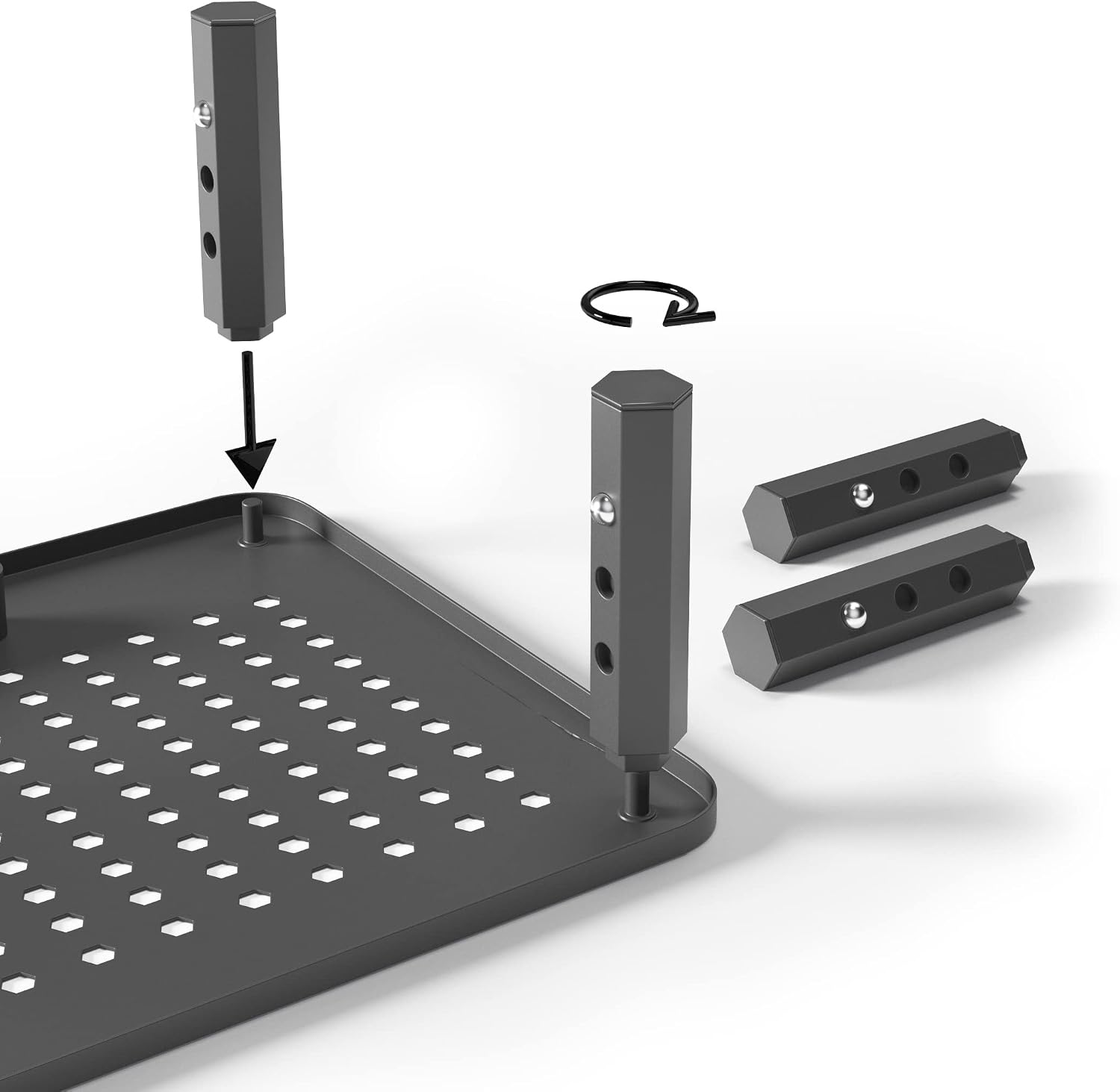Back Saver Monitor Stand for Desk - 2 Pack Monitor Riser - Anti-Skid HD Hexagonal Steel Computer Stand - Free Cable Ties - Mesh Metal Computer Item Stand - Printer & iMac - view 4
