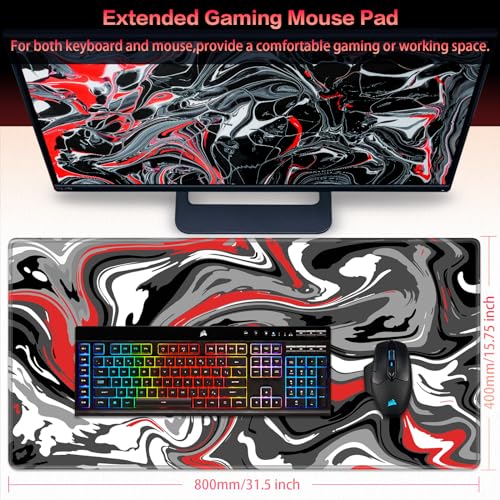 Gaming Mouse Pad, 31.5x15.7inch Fluid Large Mouse Pads for Desk - view 2