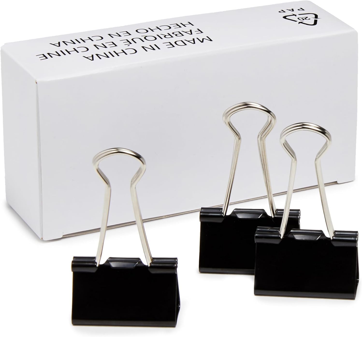 Sturdy Binder Clips, Office Supplies, Medium 1.25 in, Document Organizing, Black, 96 Count (8 Pack of 12)