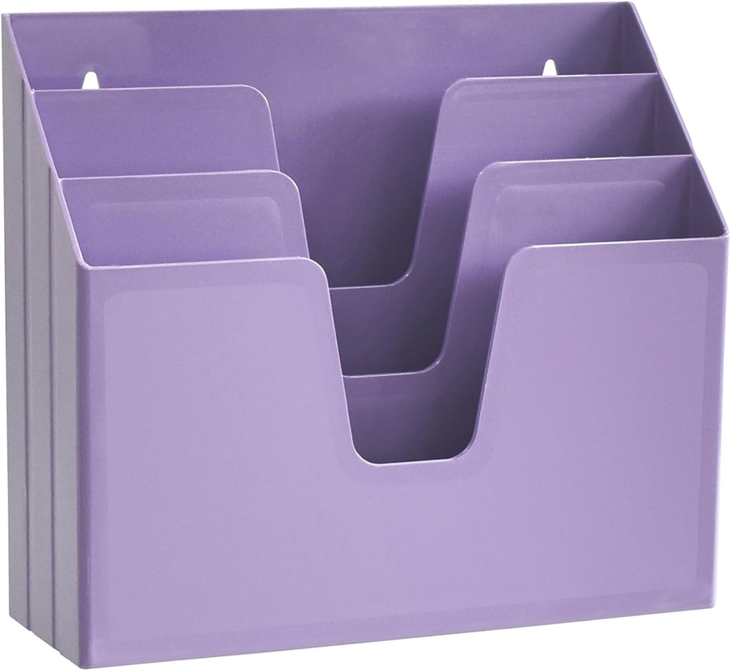 Horizontal Triple File Folder Organizer Sorter, Letter Size, Purple | 3 compartments to separate and organize documents, folders and papers