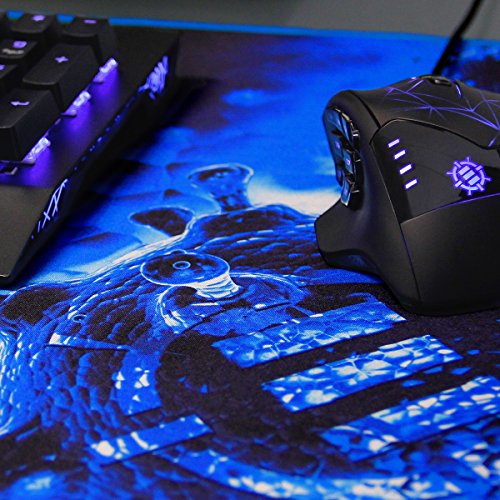 Pathogen Extra Large Gaming Mouse Pad (31.5 x 13.75 in) - Extended Mousepad with Anti-Fray Stitching, Low Friction Smooth Surface, Non-Slip Backing - Full Desk Mouse Mat (Blue) - view 5