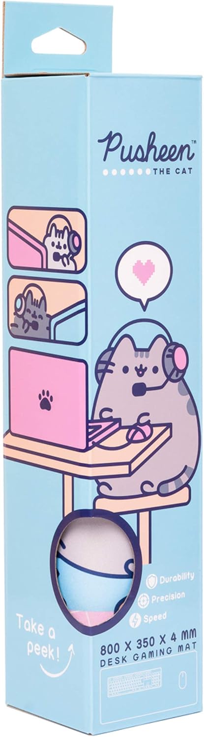 Pusheen Mouse Pad Gaming 31.5x13.8in, Pusheen Gifts | 80 x 35 cm Water Resistant Non-Slip Desk Mat Large, Gaming Desk Accessories - Pusheen Cat Gifts, Gaming Gifts for Gamers - view 2