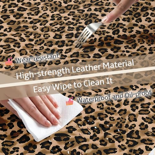 Leather Desk Mat for Keyboard, Extra Large Mouse Pad, Leopard - view 4