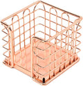 Rose Gold Self-Stick Note Pad Holder Memo Note Cube Holders for Office Home Schools Desk Supplies