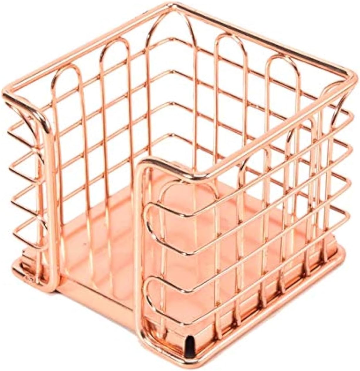 Rose Gold Self-Stick Note Pad Holder Memo Note Cube Holders for Office Home Schools Desk Supplies