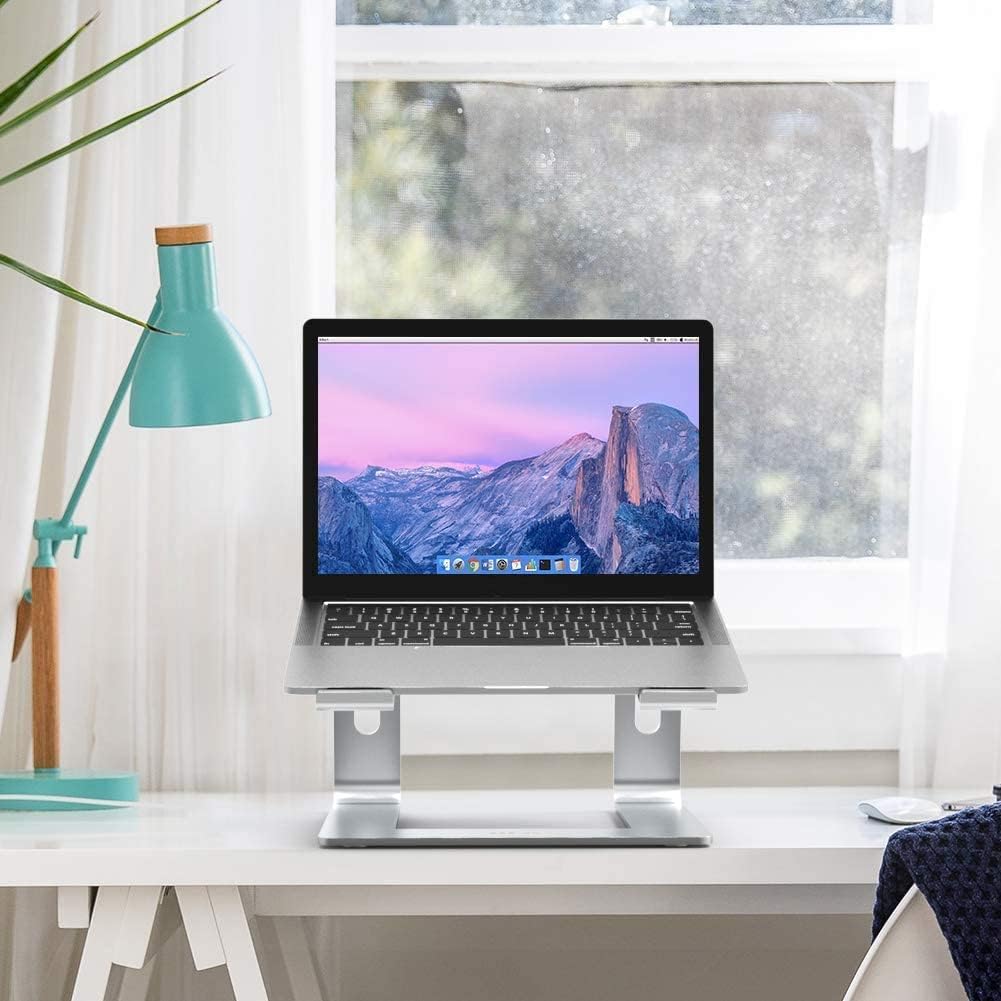 LS03 Aluminum Laptop Stand, Ergonomic Detachable Computer Stand, Notebook Riser, Laptop Mount Compatible with Air, Pro, Dell, HP, Lenovo More 10-15.6" Laptops, Silver - view 8