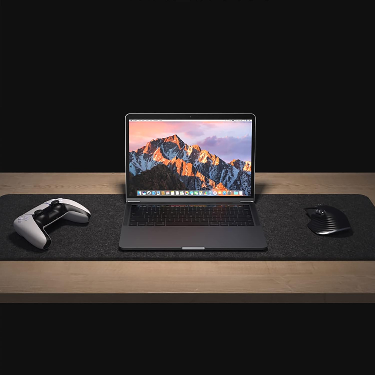 Felt Desk Mat, Computer Mat for Desk, Dark Gray (36x12Inches) | Non-Slip Large Felt Mouse Pad and Keyboard Mat, Felt Desk Pad for Office and Home, Desktop Protection - view 5