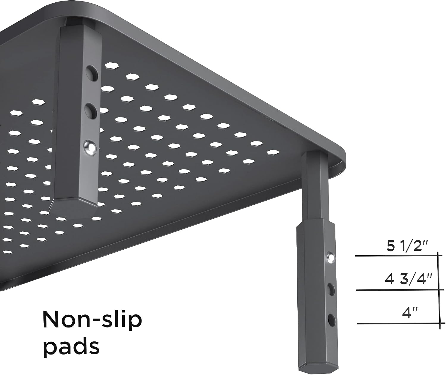 Back Saver Monitor Stand for Desk - 2 Pack Monitor Riser - Anti-Skid HD Hexagonal Steel Computer Stand - Free Cable Ties - Mesh Metal Computer Item Stand - Printer & iMac - view 5