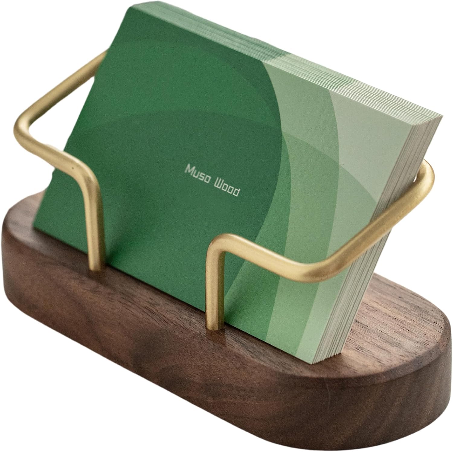Business Card Holder for Desk, Wooden Creative Business Card Display for Desk, Wood Business Card Stand for Office, Tabletop (Walnut 1pack)