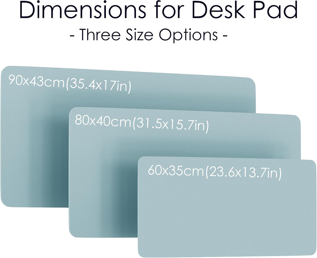 Leather desk pad protector, waterproof mouse pad, PU desk mat, office desk cover, desk writing mat for office/home/work/cubicle (light blue/silver) 31.5x15.7 in - view 8