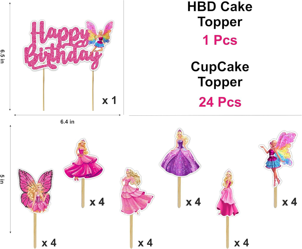 Barbe Theme Birthday Party Supplies - Decoration Set for Home Celebration, Cartoon Theme Party Décor Kit with Banner, Cake Topper and Table Decoration Accessories for Event Setup - view 3
