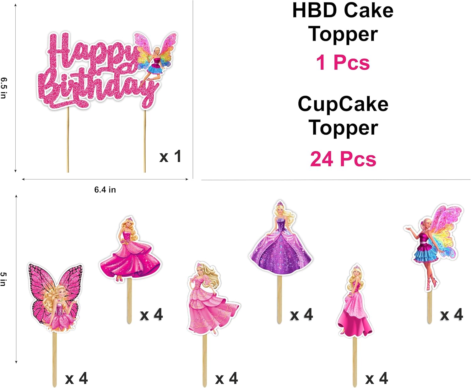 Barbe Theme Birthday Party Supplies - Decoration Set for Home Celebration, Cartoon Theme Party Décor Kit with Banner, Cake Topper and Table Decoration Accessories for Event Setup - view 3