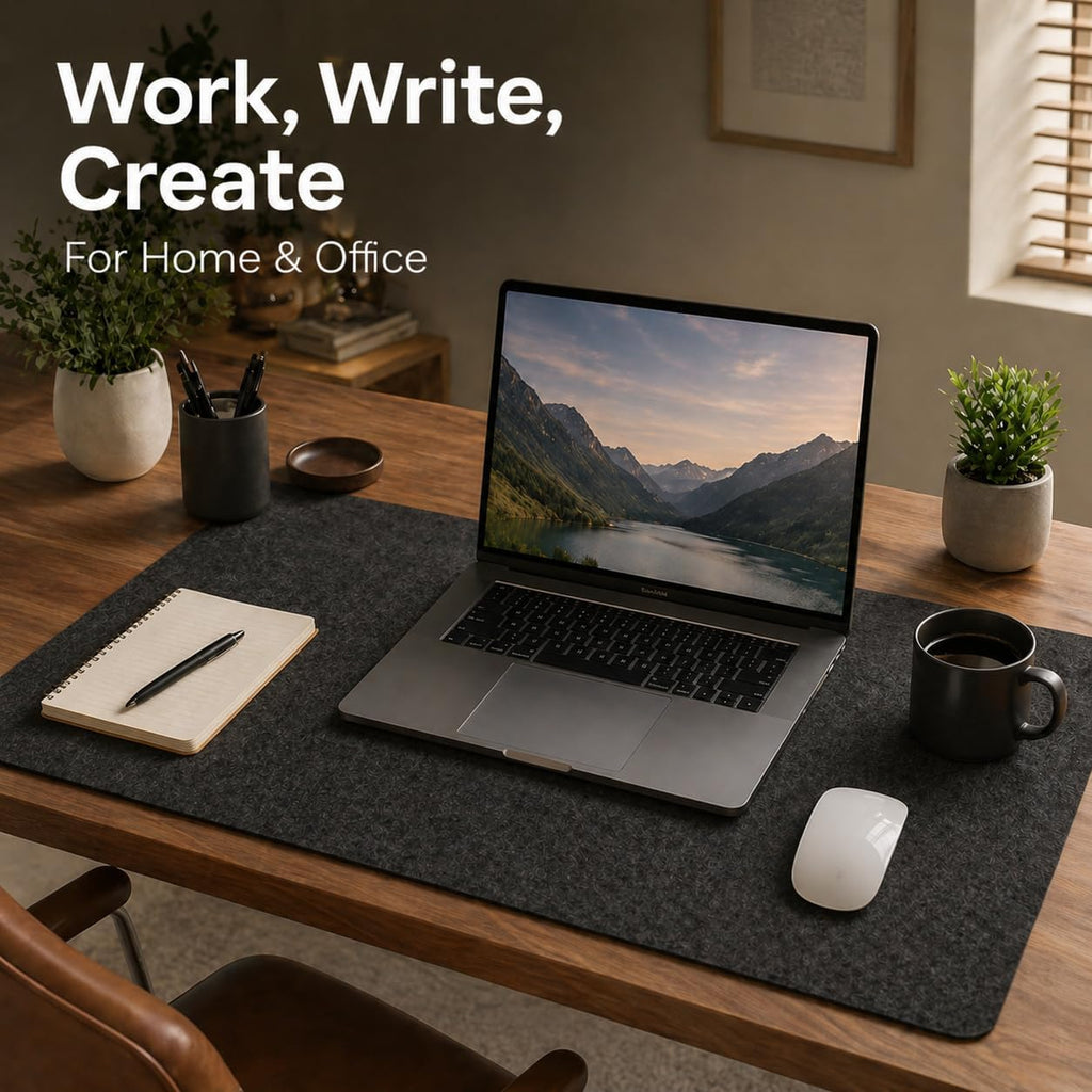 Premium Reversible Felt Desk Mat | Computer Pad for Keyboard & Mouse | Office & Home Workspace Protector (Light Gray, 36Inx12In) - view 7