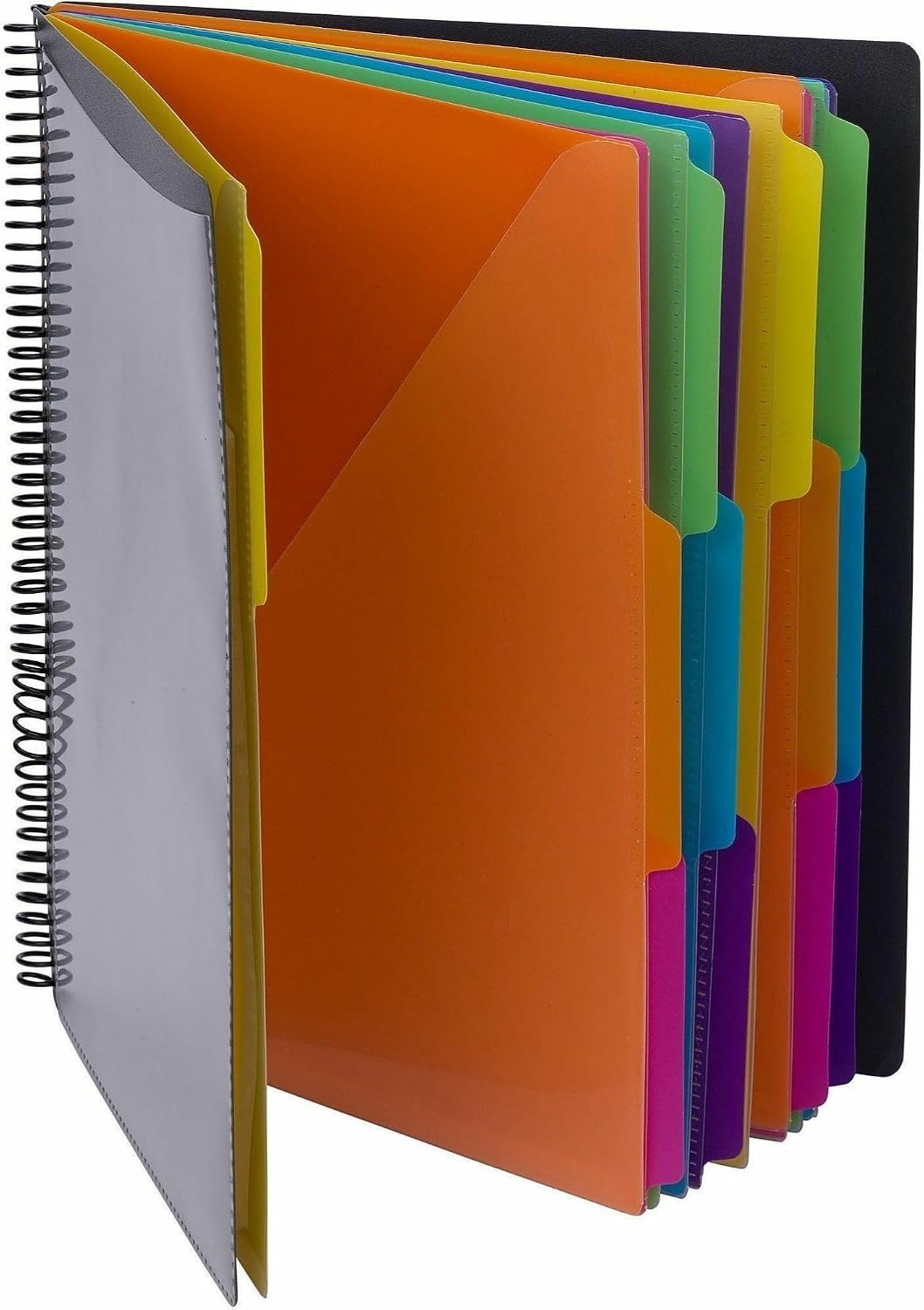 Project Organizer, 24 Pockets, Grey with Assorted Bright Tabs, Tear Resistant Poly, 1/3-Cut Tabs, Letter Size (89206) - view 3
