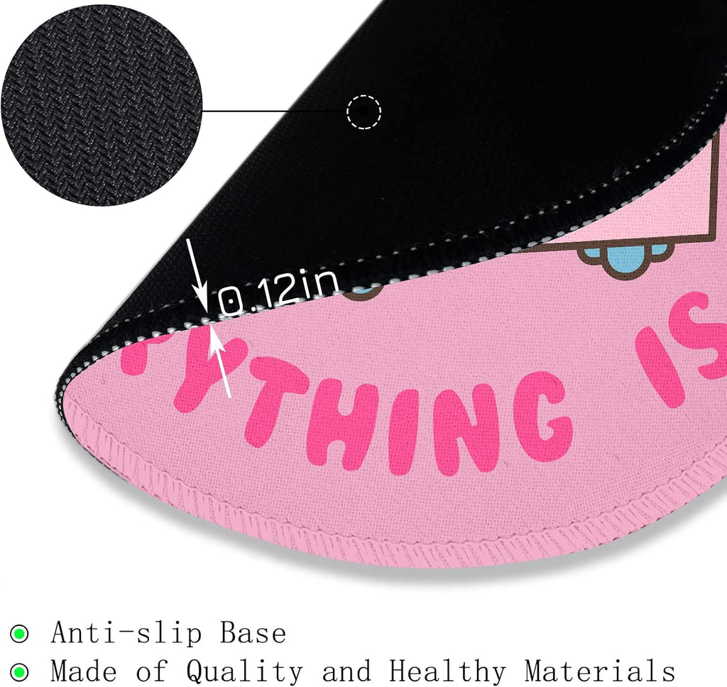 Pink Round Mouse Pads for Desk, Cute Office Decor for Women 8.6 in | Dumpster on Fire Small Mousepad, Stitched Edge, Non-Slip, Computer Mouse Pad for Wireless Mouse Laptop Desk Accessories - view 6