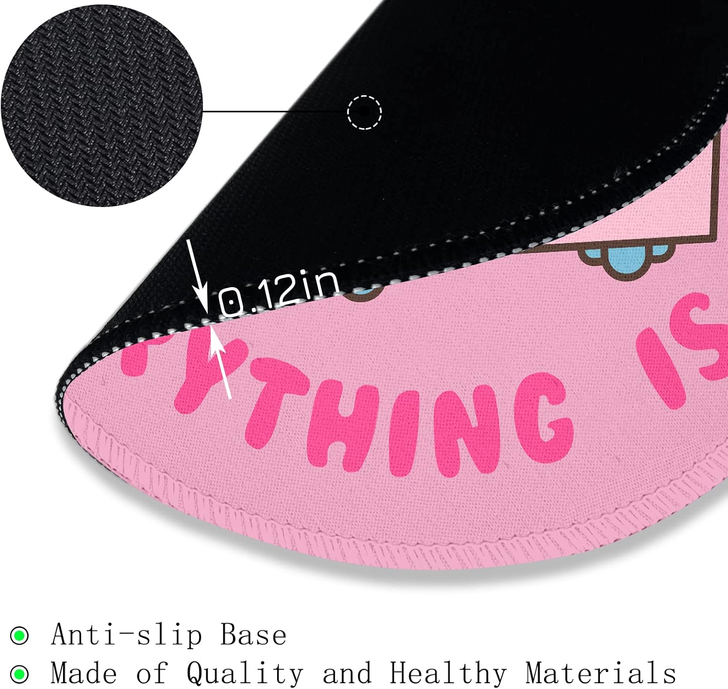 Pink Round Mouse Pads for Desk, Cute Office Decor for Women 8.6 in | Dumpster on Fire Small Mousepad, Stitched Edge, Non-Slip, Computer Mouse Pad for Wireless Mouse Laptop Desk Accessories - view 6