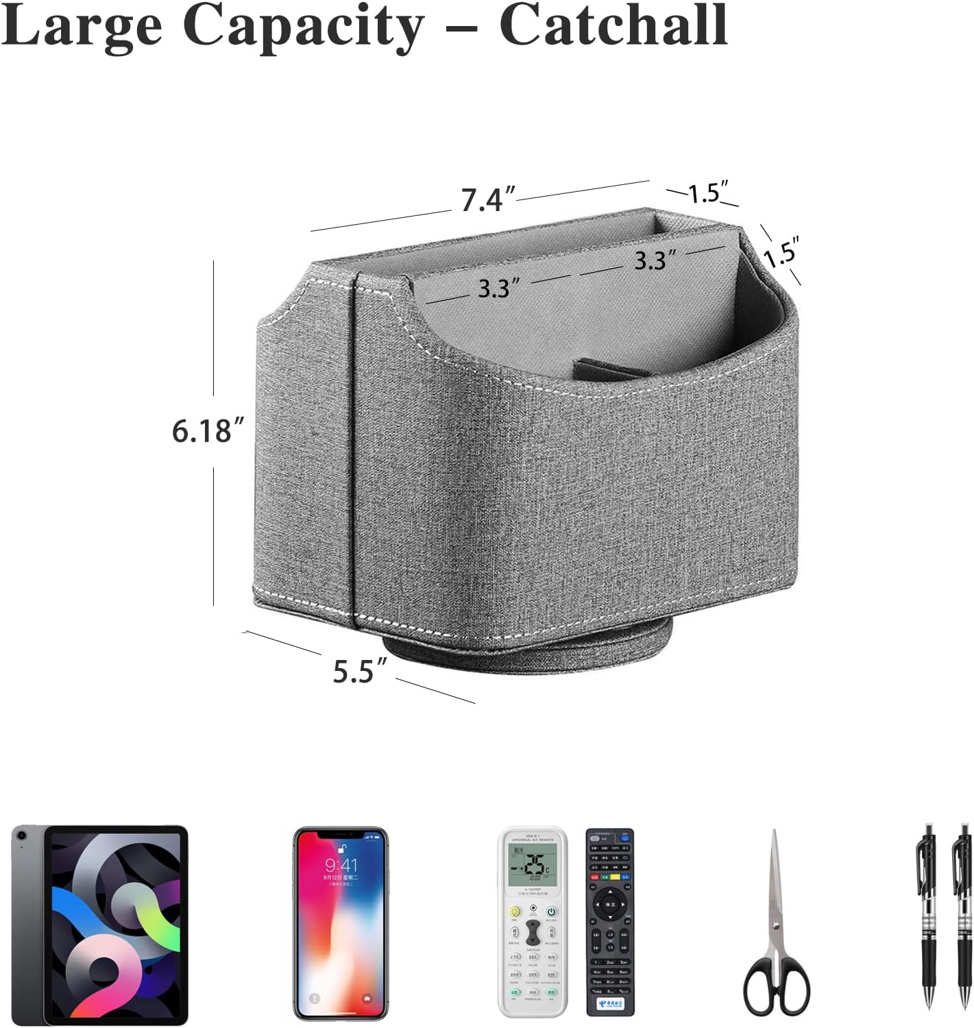 Remote control holder, spinning remotes caddy organizer for TV accessories/controllers/office supplies/phones, bedside table desk organizers and decorations for living room, desktop storage box - view 4