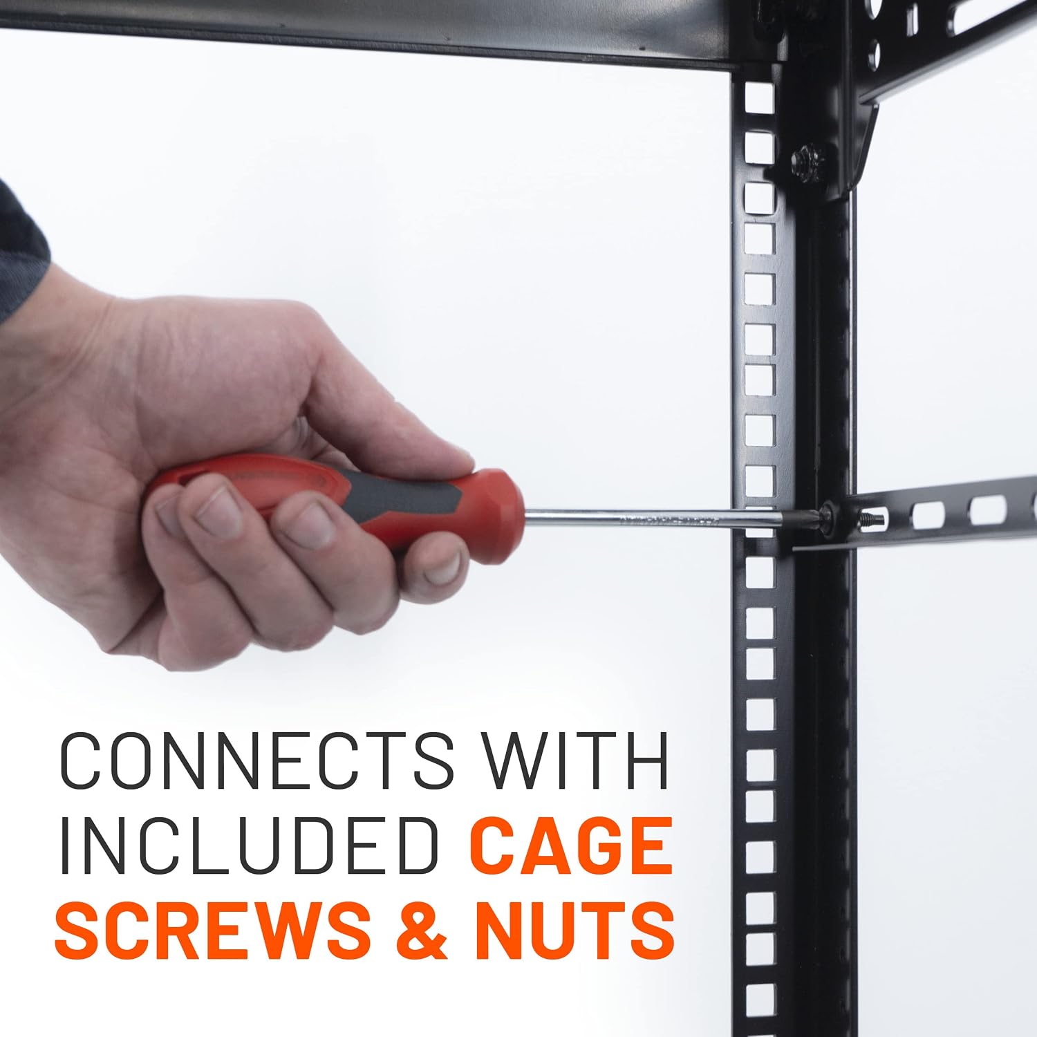 Rack Cable Management Tie Bar Kit - Includes 4X 1U Tie Bars, 24 Zip Ties, 8 Cage Nuts, & 8 Screws - Works with 19" Open Frame Racks & Enclosures - view 3