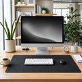 Large Felt Desk Mat for Keyboard and Mouse，Computer Desk Pad Protector | 35×12in Black，Non-Slip Extended Mousepad Soft Desktop Mat Cover，for Home Office Workspace Accessories