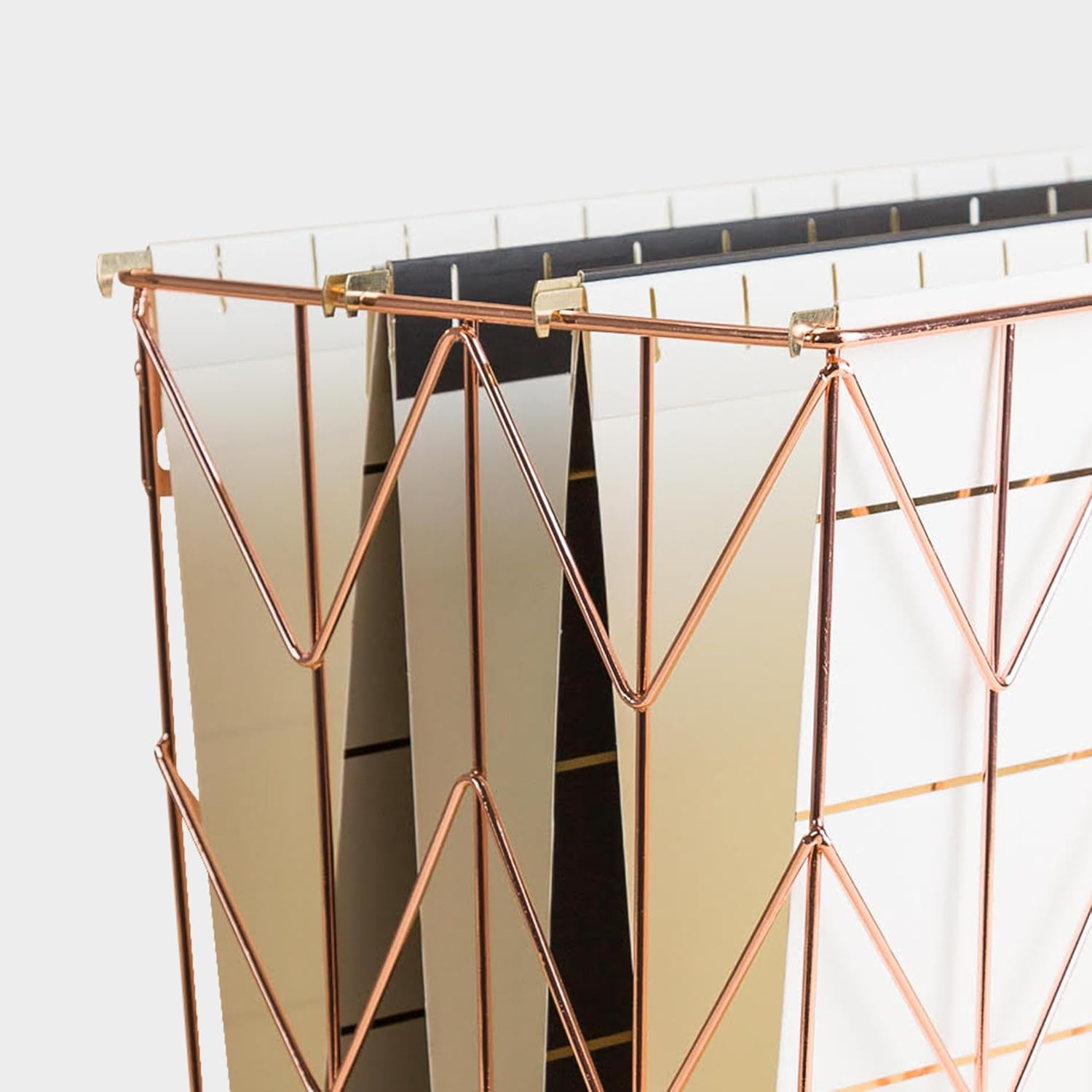 Hanging File Desk Organizer, Rose Gold Wire Metal - 854U02-06 - view 4