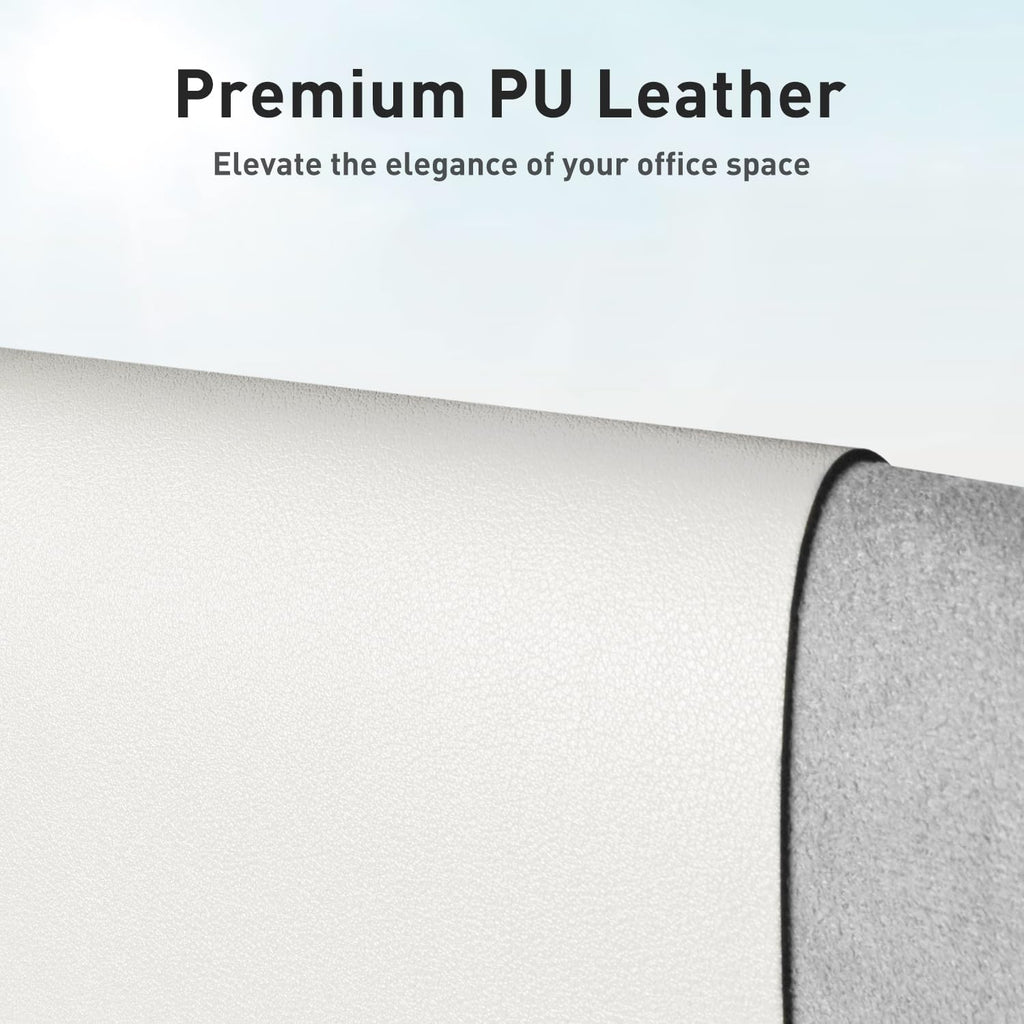 Leather Desk Pad Protector, Mouse Pad, Office Desk Mat, Non-Slip PU Leather Desk Blotter, Laptop Desk Pad, Waterproof Desk Writing Pad for Office and Home (Off-White,31.5" x 15.7") - view 2