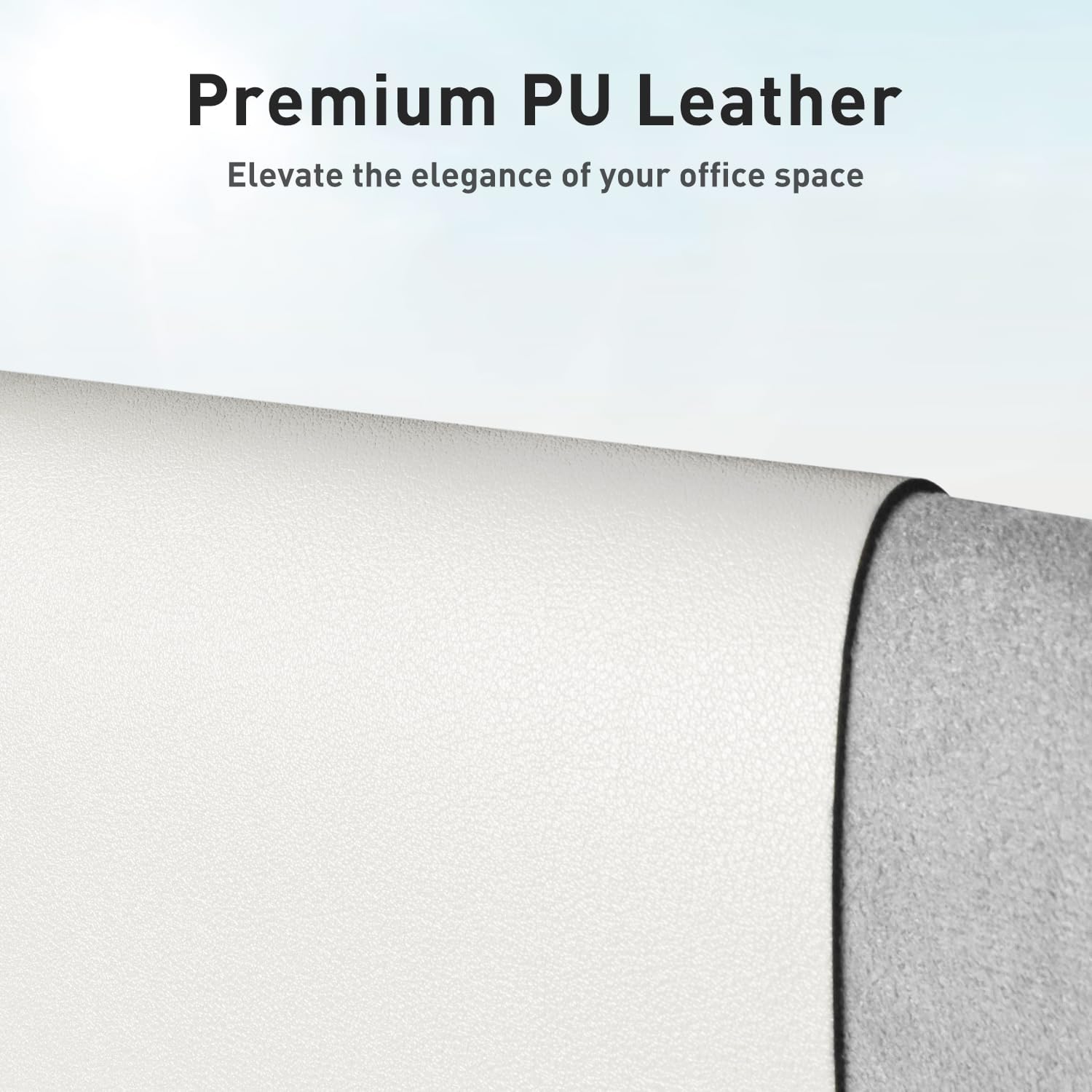 Leather Desk Pad Protector, Mouse Pad, Office Desk Mat, Non-Slip PU Leather Desk Blotter, Laptop Desk Pad, Waterproof Desk Writing Pad for Office and Home (Off-White,31.5" x 15.7") - view 2