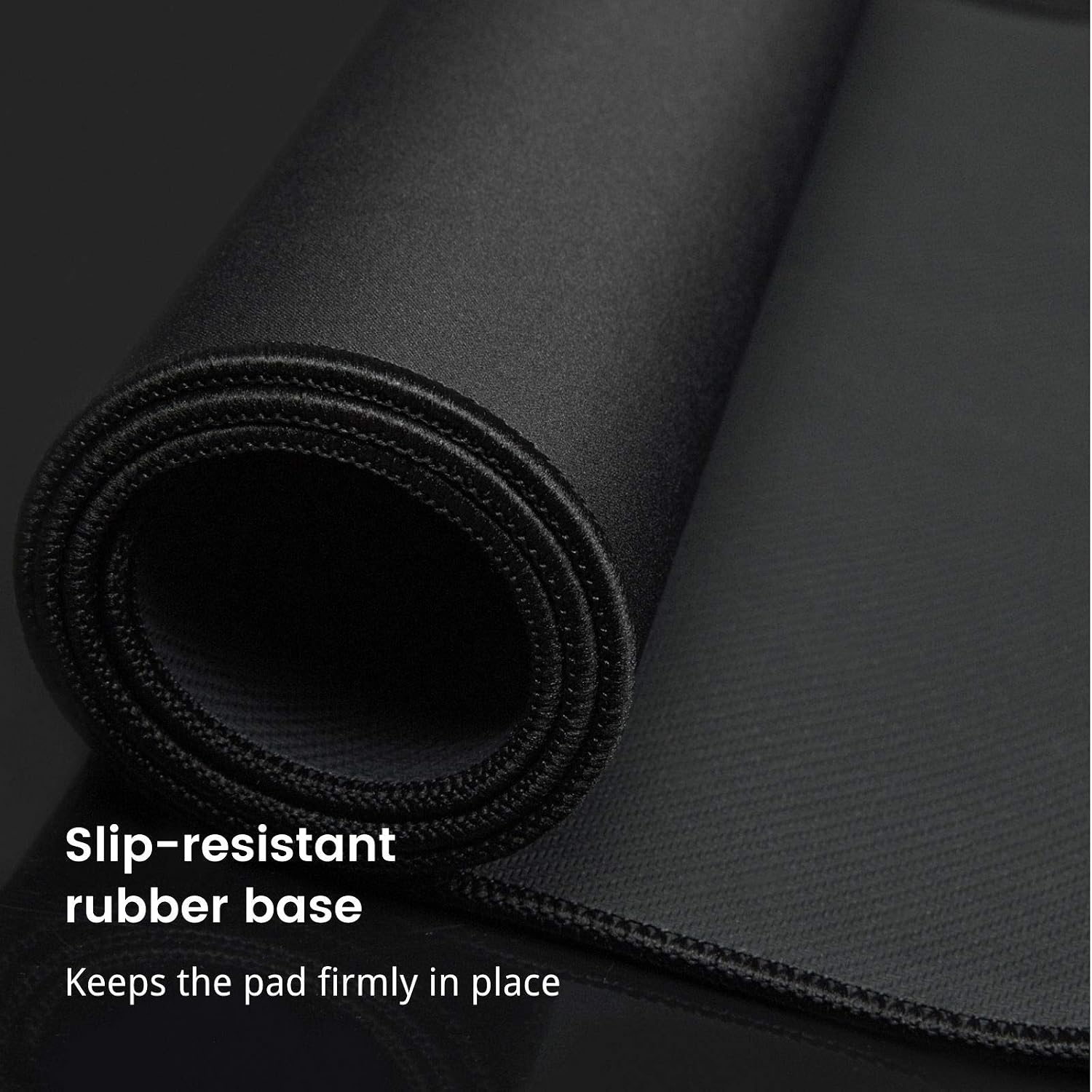 Large gaming mouse pad, extra large big mouse pad with stitched edge | mouse pad desk, XXL non-slip black computer long mousepad desk mat for gamer, office & home, black - view 5