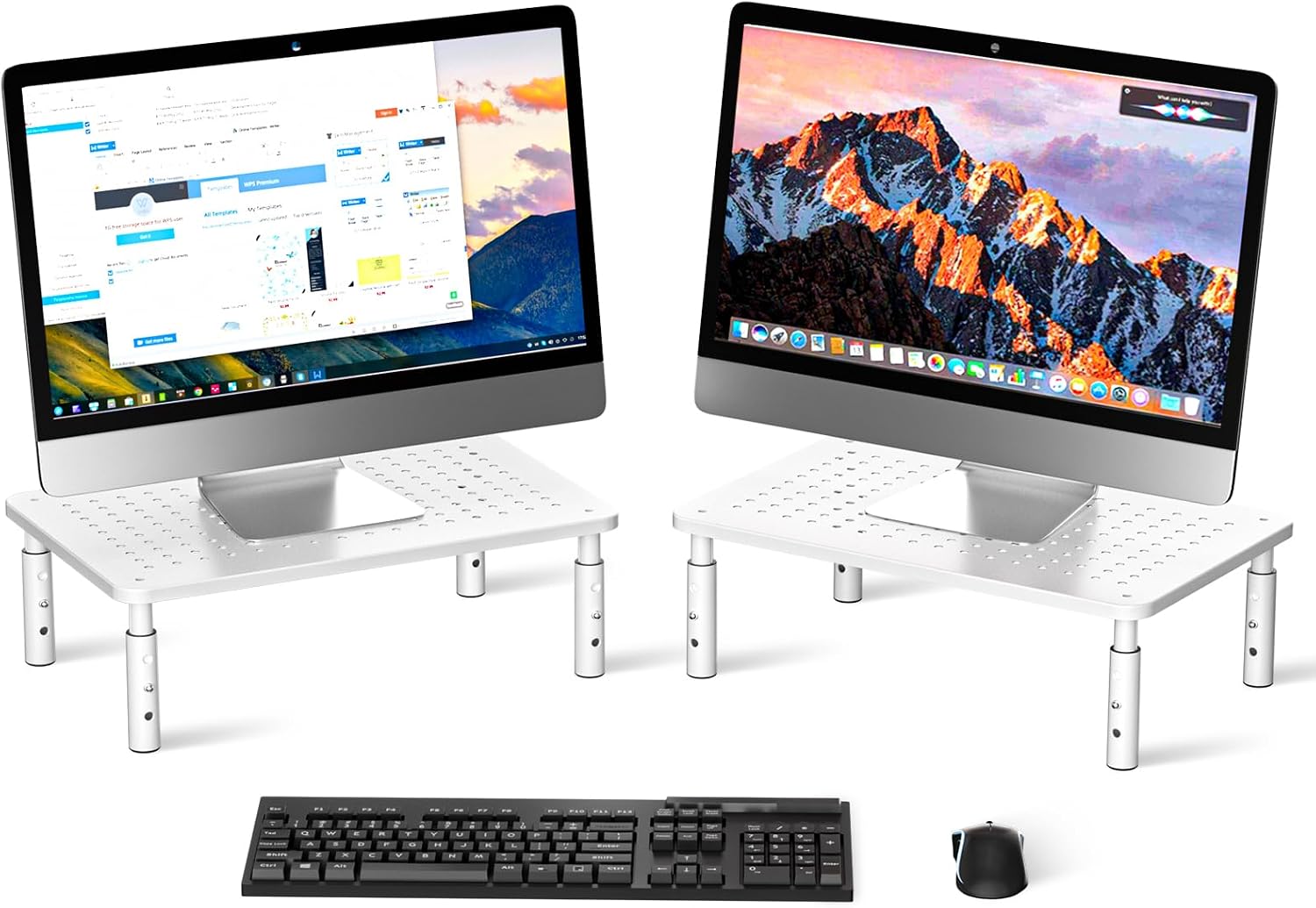 Monitor Stand Riser, Metal Computer Stand, 3 Height Adjustable Screen Riser with Mesh Platform for PS4, Laptop, Printer, Notebook and All Flat Screen, Holds Up to 20KG | 3 Height Adjustable Desk Riser for PS4, Laptop, Printer, Notebook and All Flat Screen - view 8