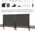 32 x 12 Inch Clamp On Desk Pegboard Complete Kit | No Drill Metal Privacy Panel and Organizer with Accessories for Home Office, Gaming Setup, Cables and Supplies