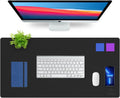 Large Sewing Leather Desk Mat, Desk Pad (Black, 31.5" x 15.7") | Mouse and Keyboard Pad, PVC Computer and Laptop Mat, Desktop Protector and Cover, Writing Pad and Blotter for Home Office