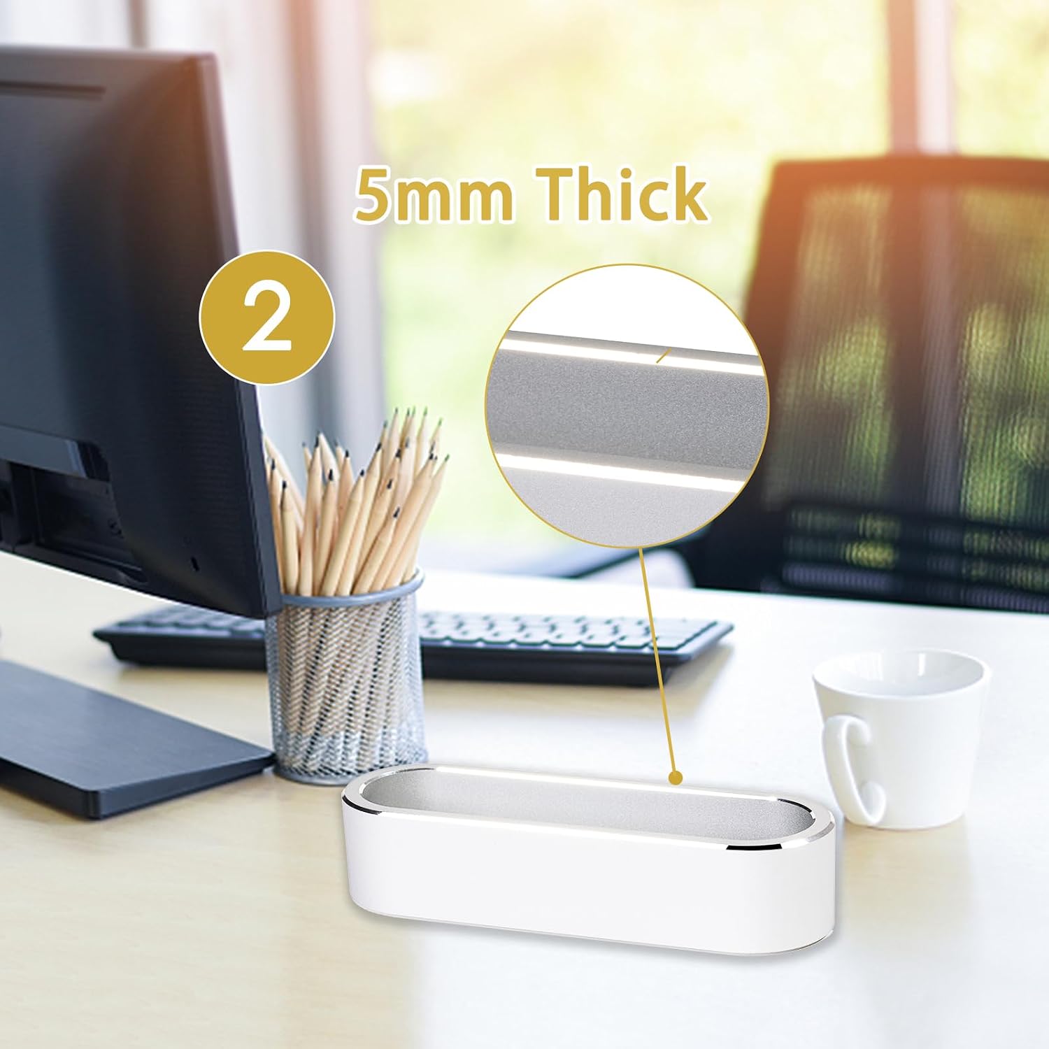 Aluminum Business Card Holder Display Office Business Card Stand Name Card Display Organizer for Desk - view 4