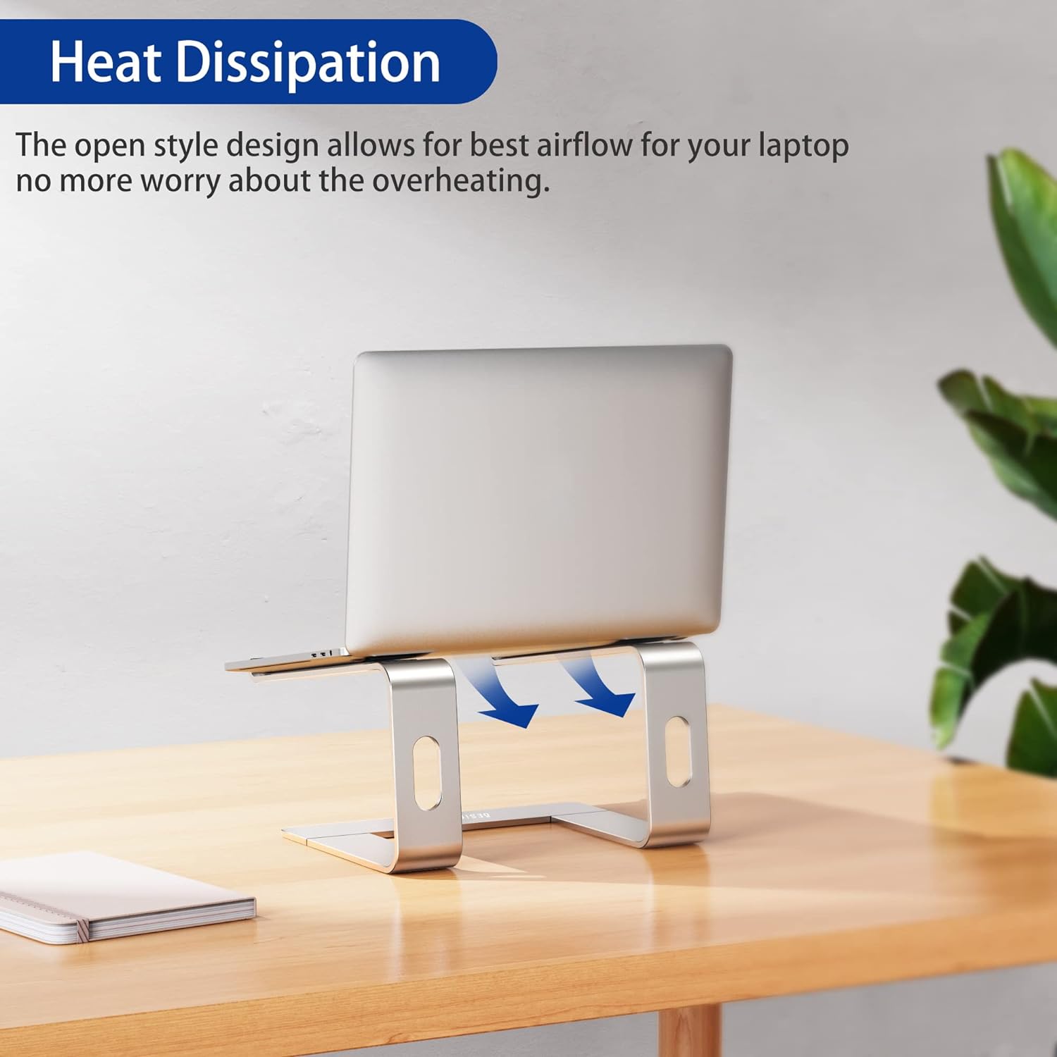 LS03 Aluminum Laptop Stand, Ergonomic Detachable Computer Stand, Notebook Riser, Laptop Mount Compatible with Air, Pro, Dell, HP, Lenovo More 10-15.6" Laptops, Silver - view 6