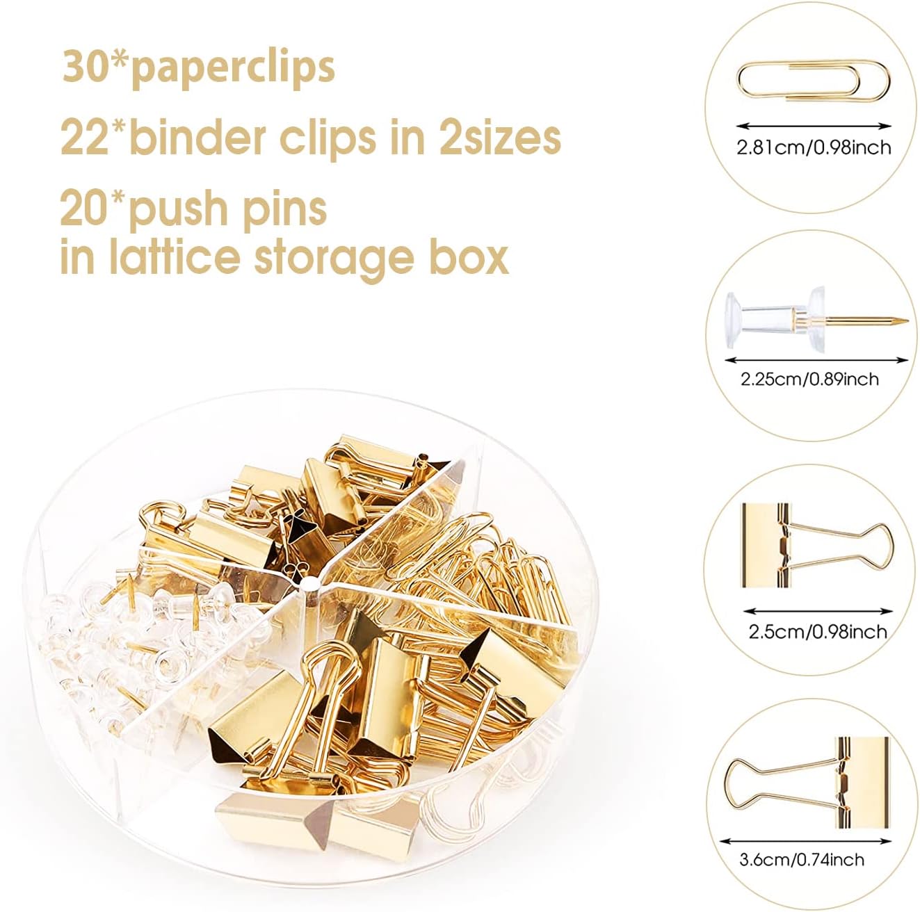 Gold Desk Organizers and Accessories Office Supplies Set Stapler, Pen Holder, Phone Holder, Scissors, Pen, Ruler, 30 Paper Clips, 22 Binder Clip, 20 Tacks and 1000pcs Staples (Gold) - view 4