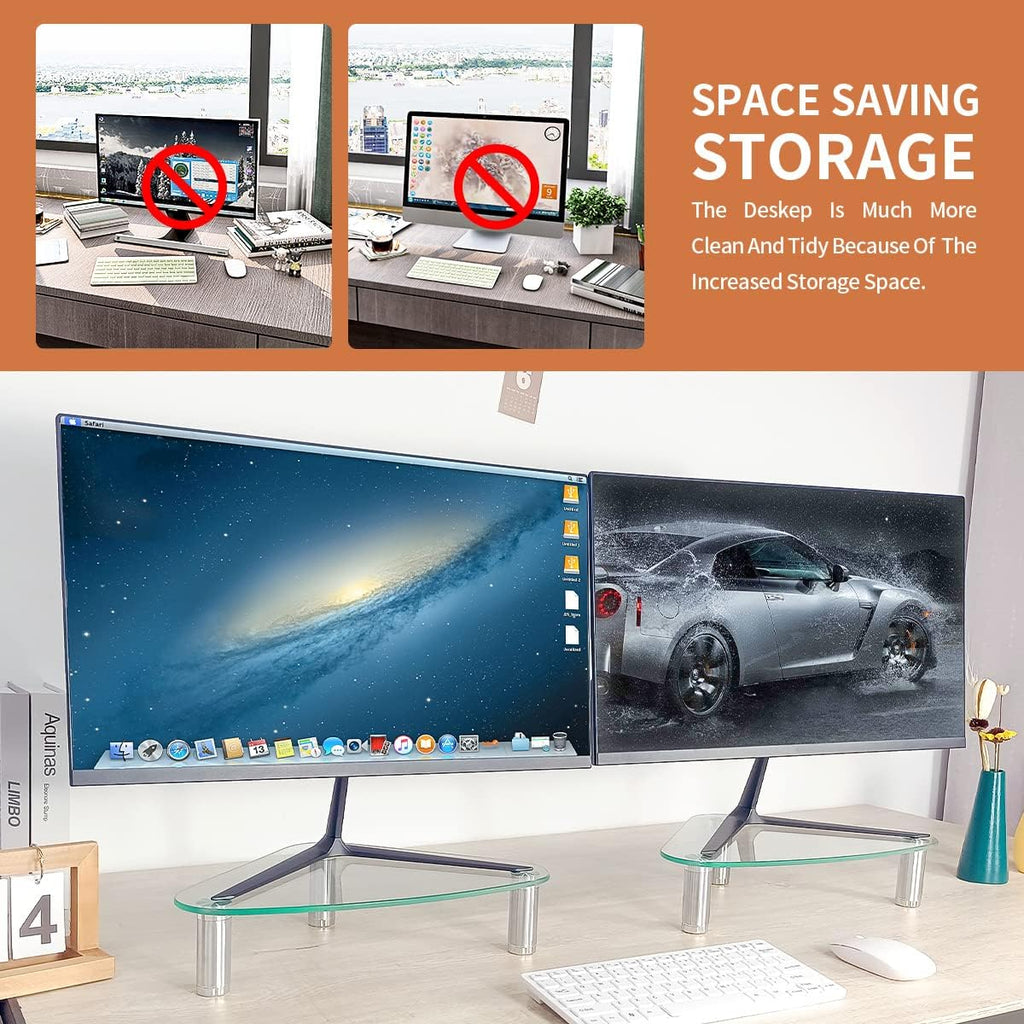 2 Pack Computer Monitor Riser | Triangle Desktop Universal Corner Stand for Computer Monitor & Laptop HD01T-203 - view 2