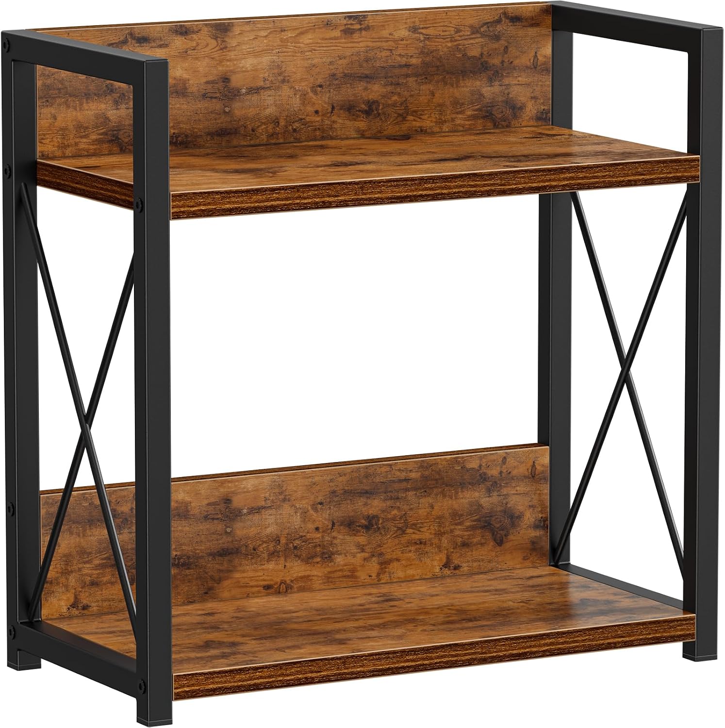 Countertop Organizer, 2 Tier Coffee Station Organizer for Desktop, Wood Counter Shelf Spice Rack for Kitchen (Black, M) - view 6