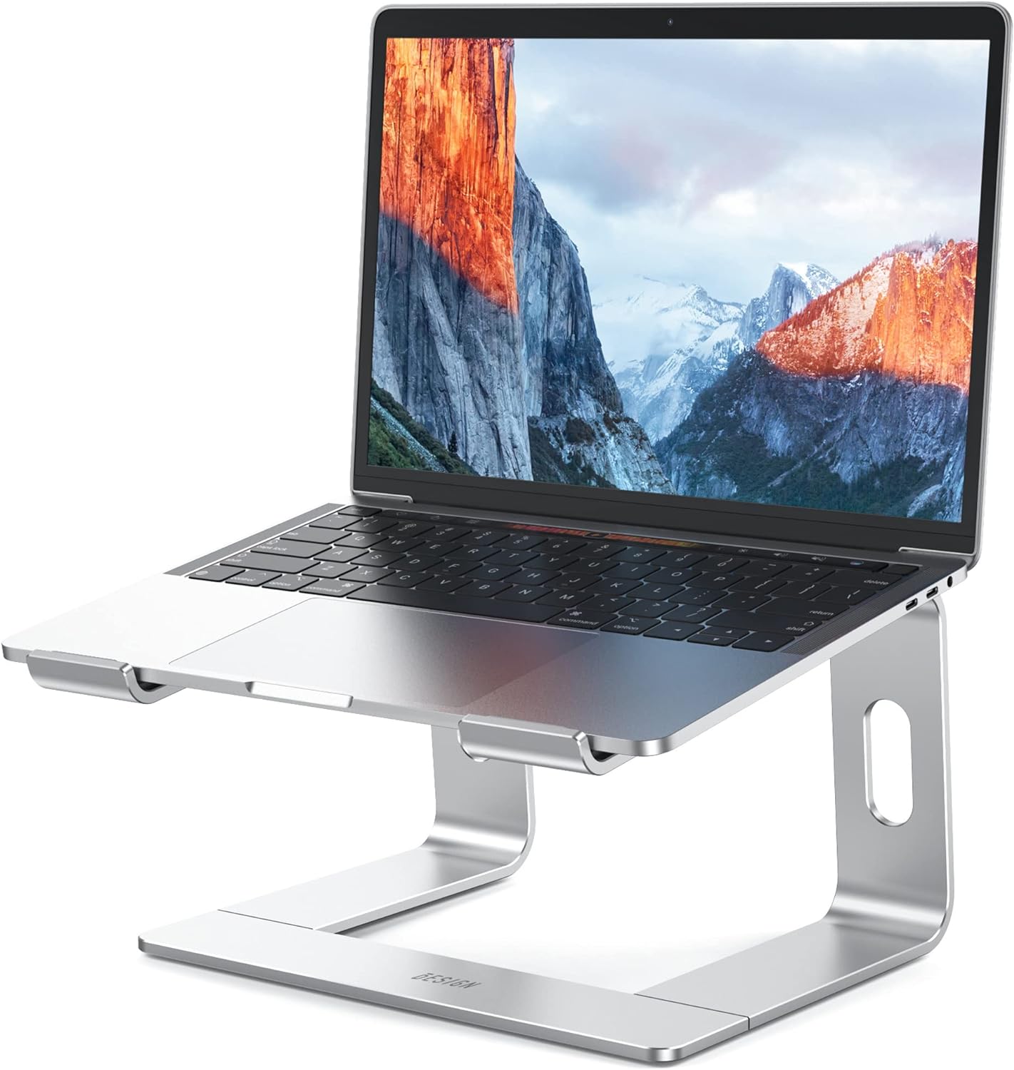 LS03 Aluminum Laptop Stand, Ergonomic Detachable Computer Stand, Notebook Riser, Laptop Mount Compatible with Air, Pro, Dell, HP, Lenovo More 10-15.6" Laptops, Silver