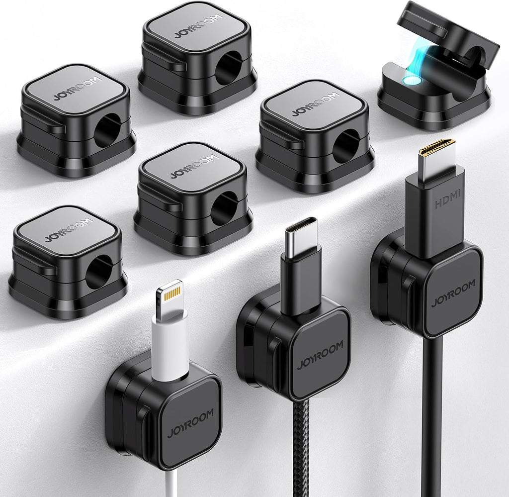 9 Pack Magnetic Cable Clips, Cord Organizer Adhesive Wire Holder | Home Nightstand Office Desk Accessories, Car Wall Organization, Phone Charger Cord Holder Management, Cable Smooth Adjustable