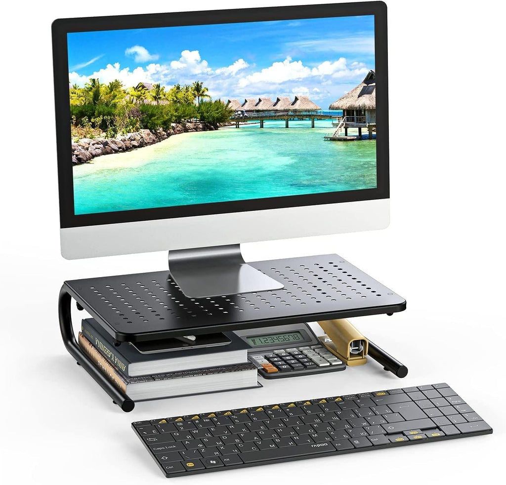 Monitor Riser for Desk, Desk Organizer,Laptop Shelf w/Vented for Screen, Computer Stand for PC, Printer, for Home & Office - view 7