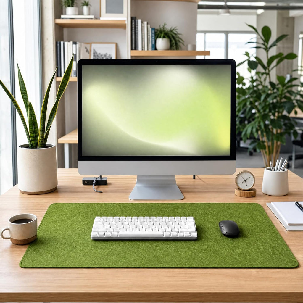 Large Felt Desk Mat for Keyboard and Mouse，Computer Desk Pad Protector | 35×12in Black，Non-Slip Extended Mousepad Soft Desktop Mat Cover，for Home Office Workspace Accessories - view 7