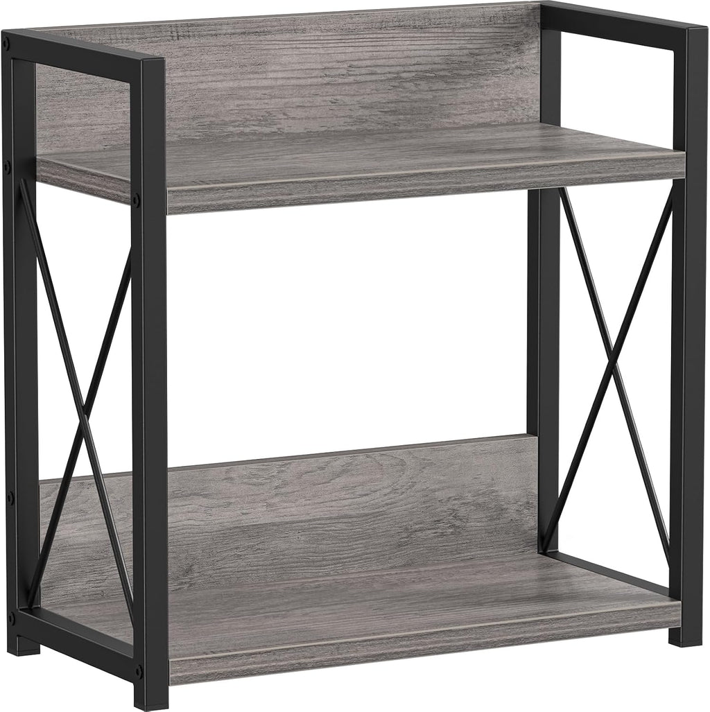 Countertop Organizer, 2 Tier Coffee Station Organizer for Desktop, Wood Counter Shelf Spice Rack for Kitchen (Black, M) - view 8