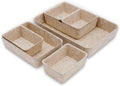 Office Drawer organizers felt storage bins Shallow Small Desk trays Draw dividers Nordic Lifestyle Natural Scandinavian-chic style 7-piece (Oatmeal) | Sustainable material soft yet sturdy,multi-purpose storage, sleek minimalist lifestyle