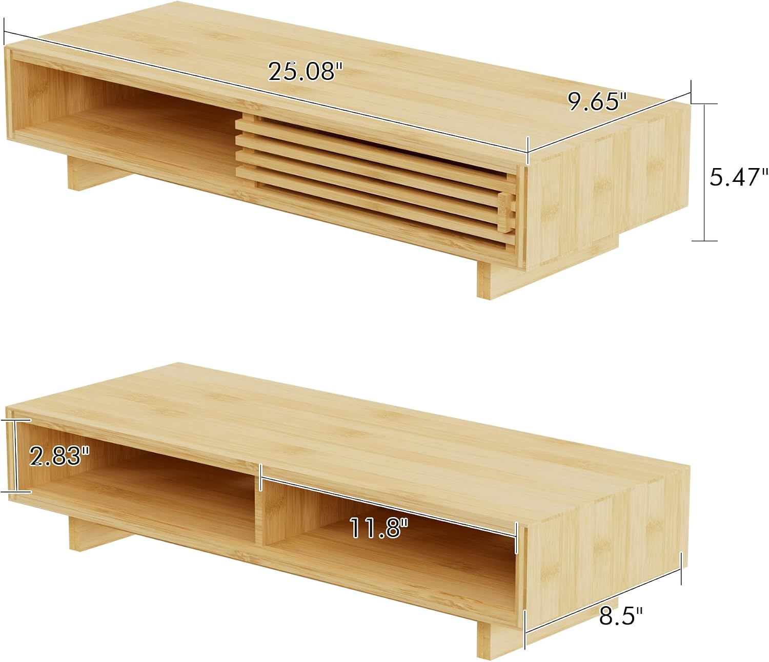 Computer Monitor Stand with Drawer, Dual Laptop Stand for Desk,Single Monitor Riser with Storage,Wood Office Desk Organizer & Accessories - view 6