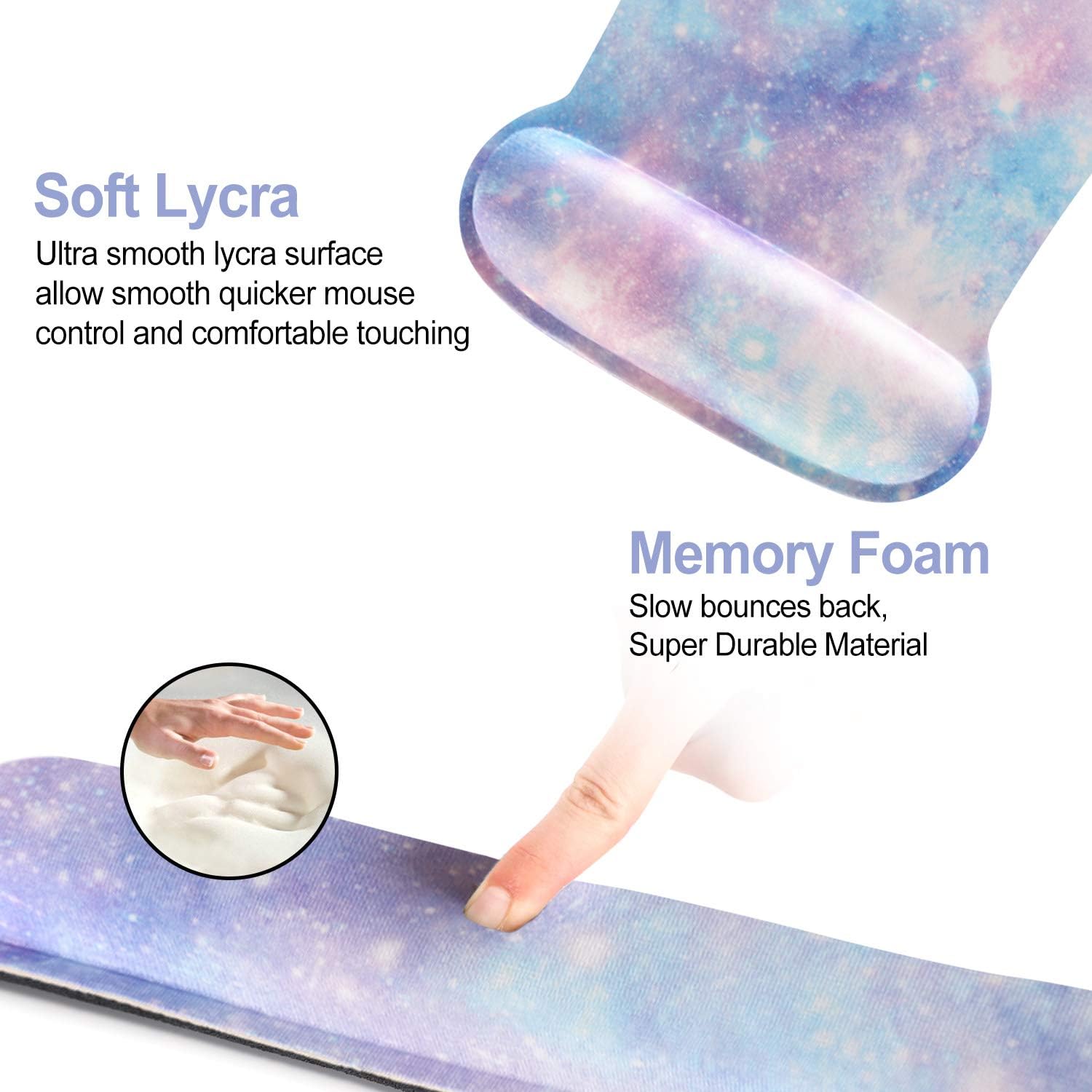 Keyboard Wrist Rest Mouse Pad Support, Gel Ergonomic Mouse Pads for Computer Laptop PC, Comfortable Durable Mousepad Keyboard Wrist Rests for Easy Typing Pain Relief, Romantic Starry Night Sky - view 3