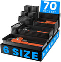 70 6 size tool box organizer tray divider set, black desk drawer organizer, garage organization and storage toolbox accessories rolling tool chest cart cabinet workbench small part