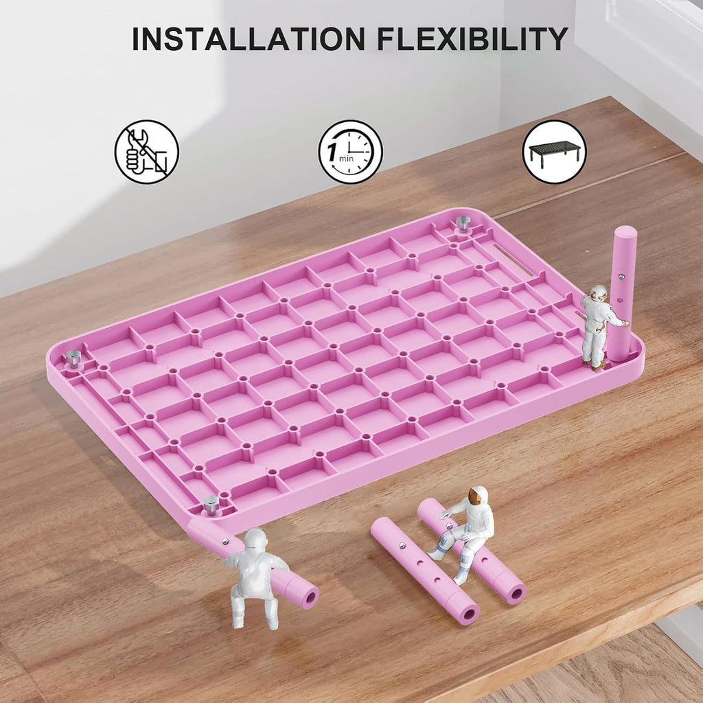 Computer Monitor Stand for Desk, Adjustable Laptop Riser, up to 44 lbs | Desk Monitor Riser Underneath Storage, Fits Notebook, Laptops, Printers, for Home, Office, School (PTT001-P),1 Pack, Pink - view 8