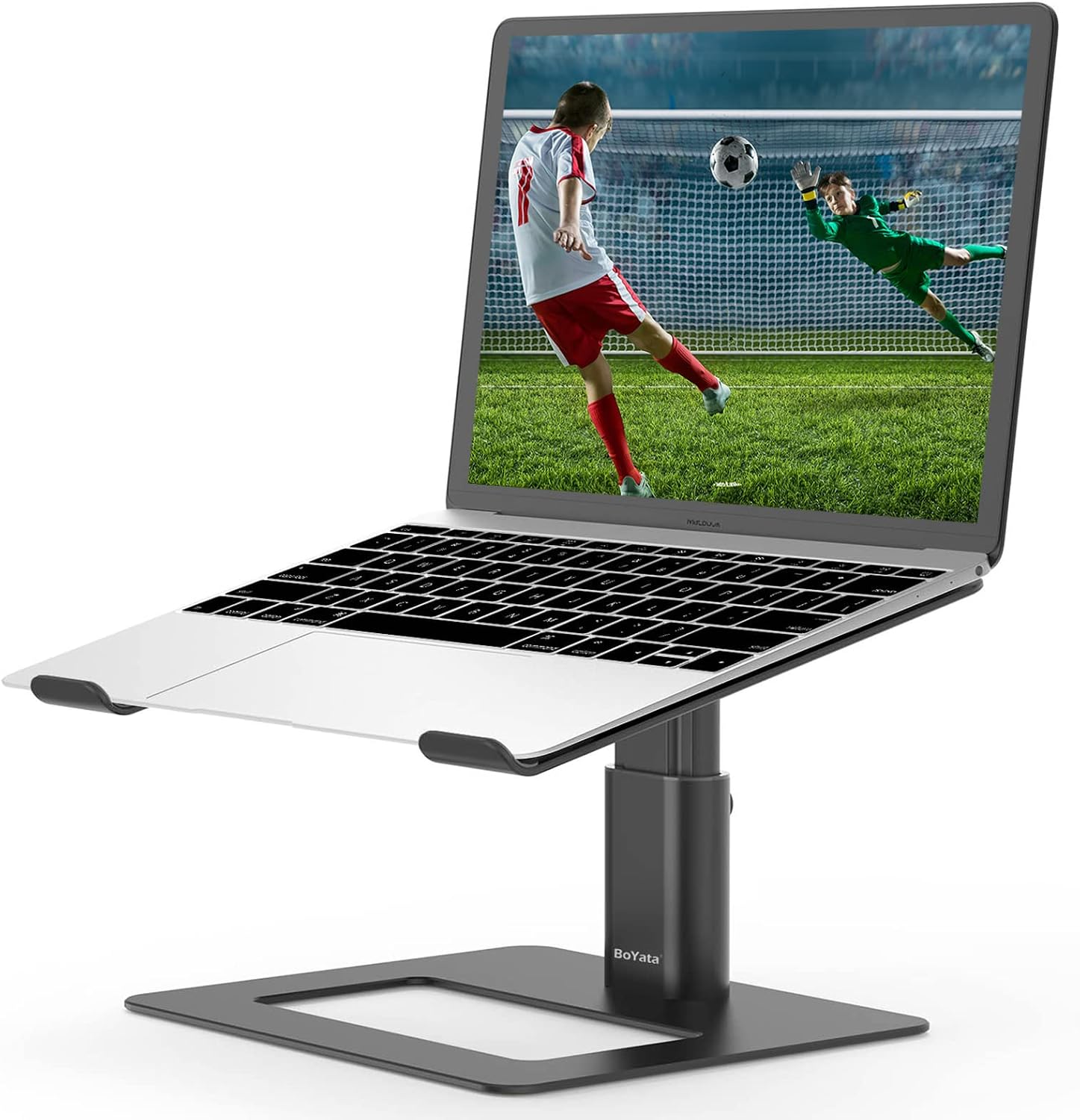 Laptop Stand, Height Adjustable Laptop Riser for 11-17" Laptops | Ergonomic Laptop Stand for Desk, Ventilated with U-Shaped Open Design, Sturdy Notebook Stand for 10-17'' Laptops, Black