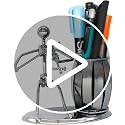 Metal Pencil Holder, Office Supply Pen Organizer Desktop Decoration Stand Container (Violin) - view 5