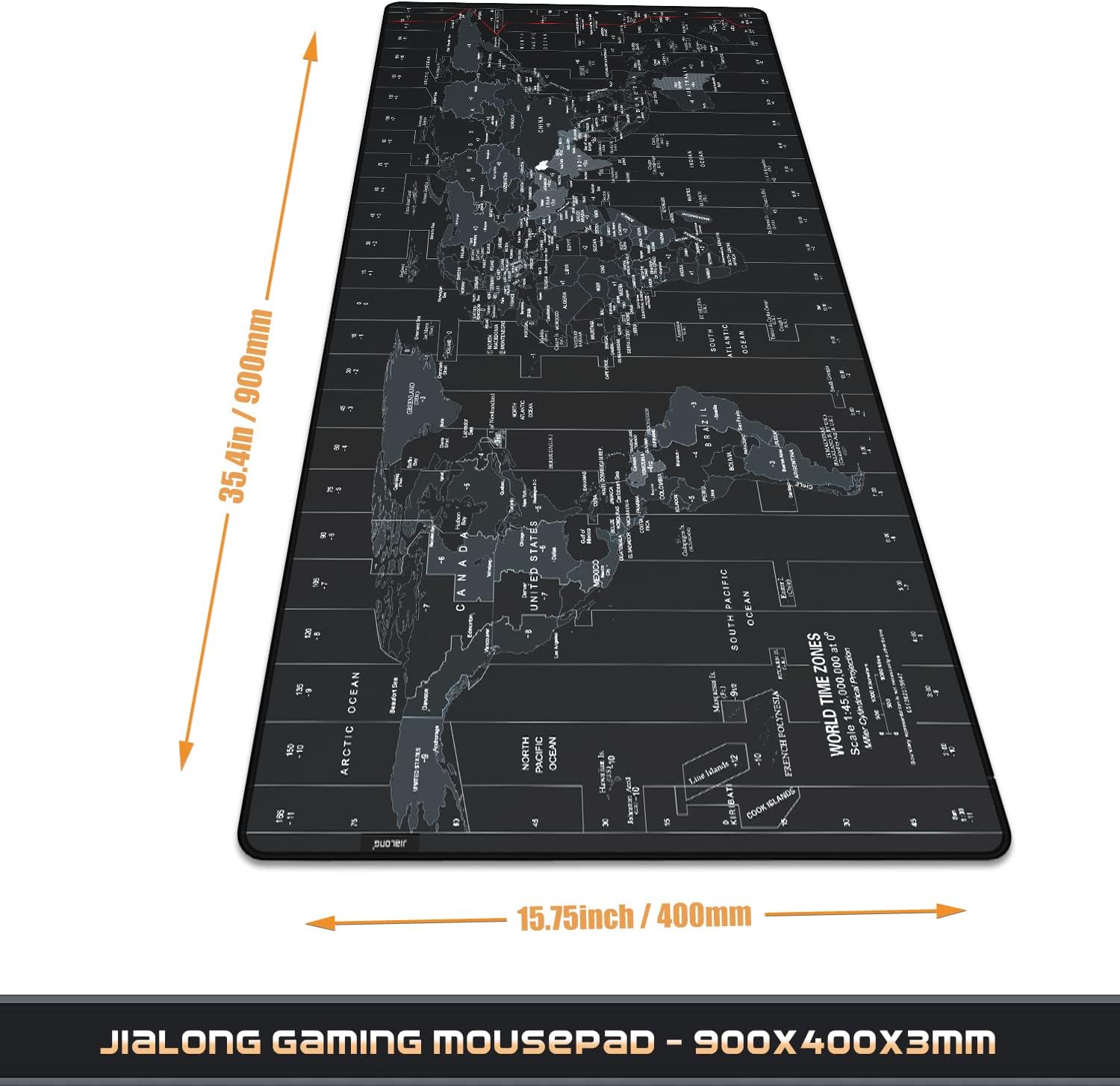 Large Gaming Mouse Pad Extended Desk Mat XXL Mousepad with Non-Slip Keyboard Pad for Office Laptop, Computer and PC - 35.4 x 15.7 inches World Map - view 2